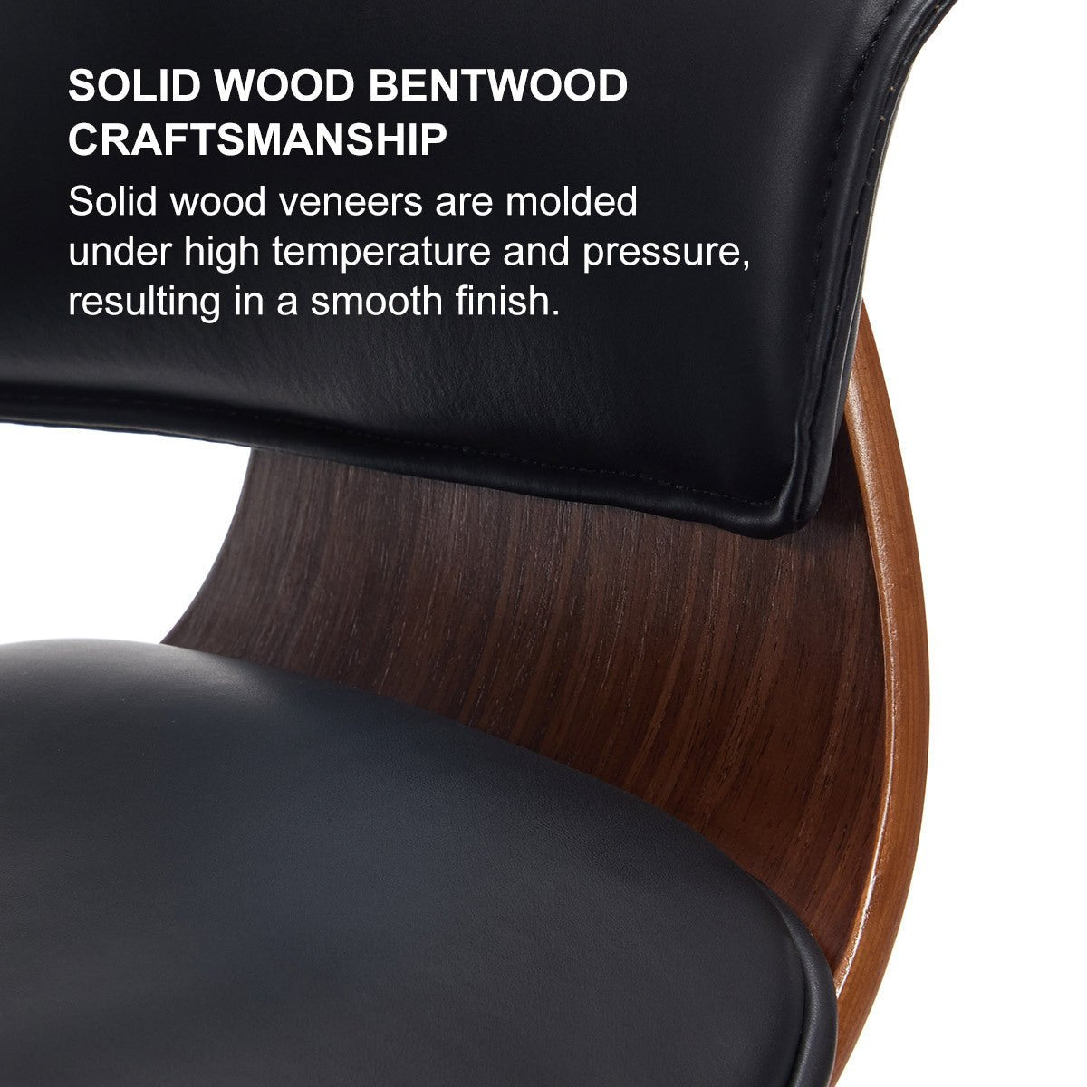 Faux Leather Wooden Adjustable Bar Stools, 360 Degree Swivel Bar Chair with Backs,Bar height Couner Height Barstools for Home Kitchen Dining Room and Bar Room(Black 1pc) - 1st Choice Furniture Direct