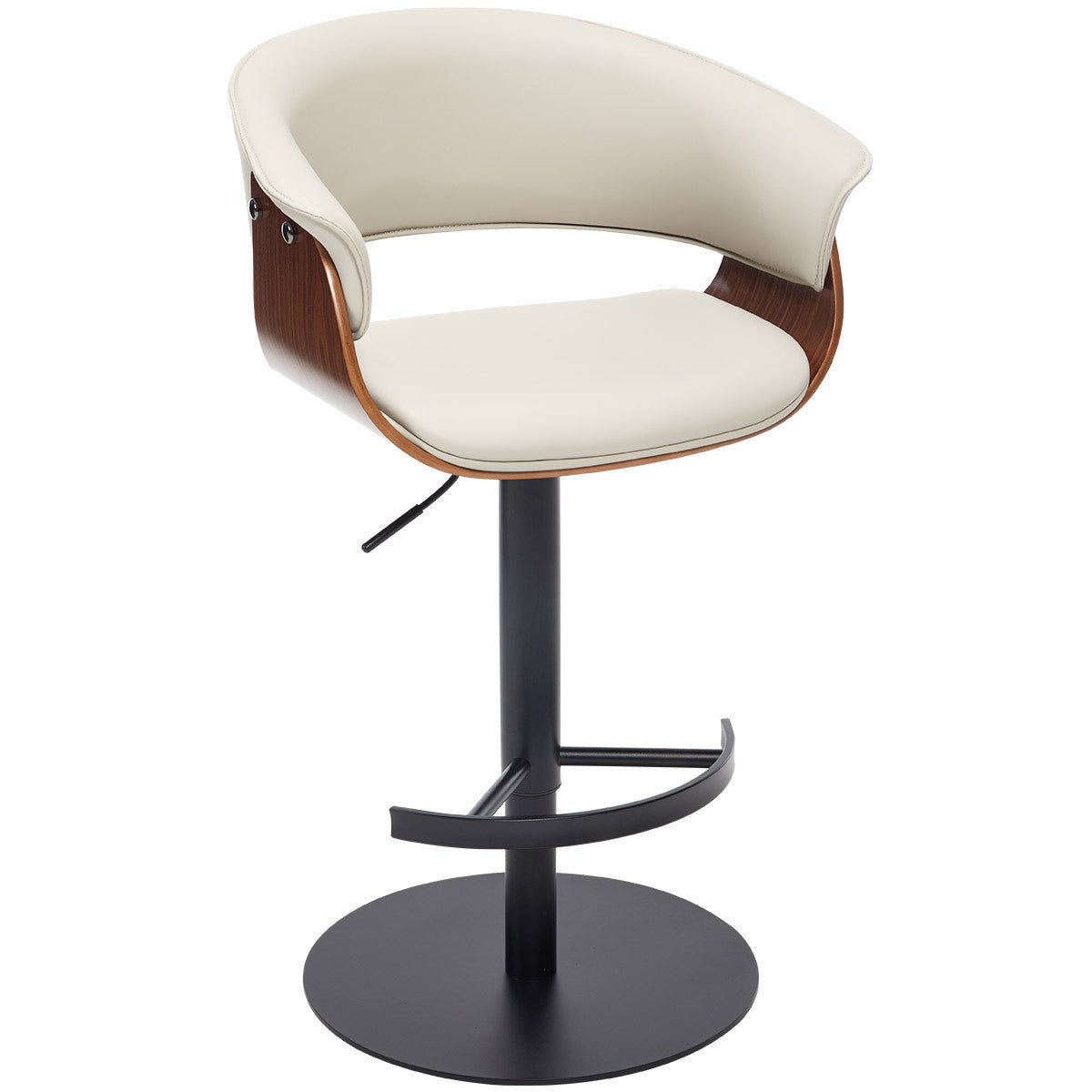 Faux Leather Wooden Adjustable Bar Stools, 360 Degree Swivel Bar Chair with Backs,Bar height Couner Height Barstools for Home Kitchen Dining Room and Bar Room(Grey 1pc) - 1st Choice Furniture Direct