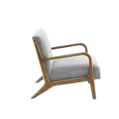 1st Choice Modern Polyester Solid Wood Frame Lounge Chair in Grey