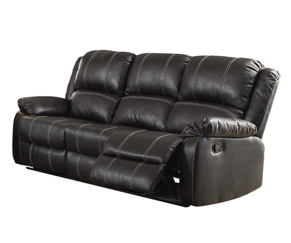 Zuriel Black Synthetic Leather Recliner Sofa
