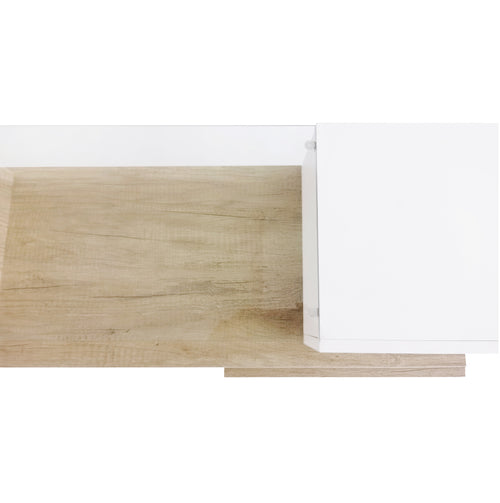 1st Choice Unique Shape TV Stand with 2 Illuminated Glass Shelves