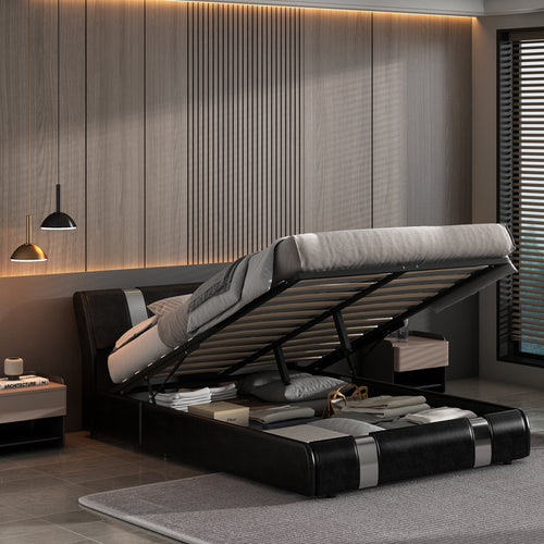 1st Choice Full Size Lift Up Storage Bed Frame with Stainless Steel