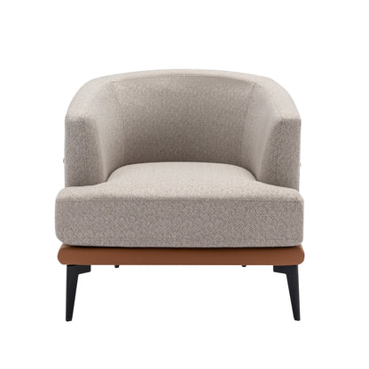 1st Choice Modern Two-tone Upholstered Round Armchair in Burnt Orange