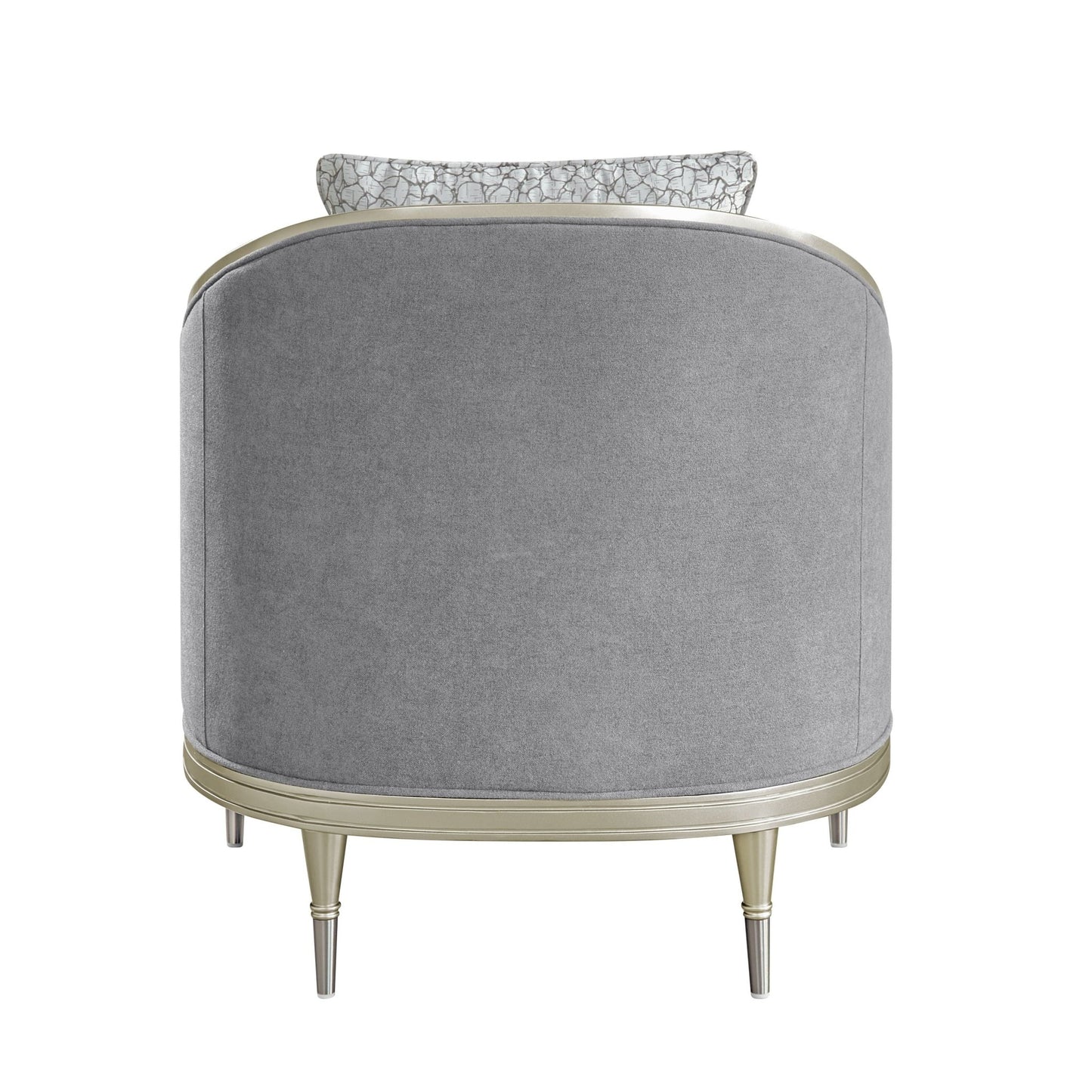 Fernando Gray Chenille & Champagne Chair w/Pillow - 1st Choice Furniture Direct