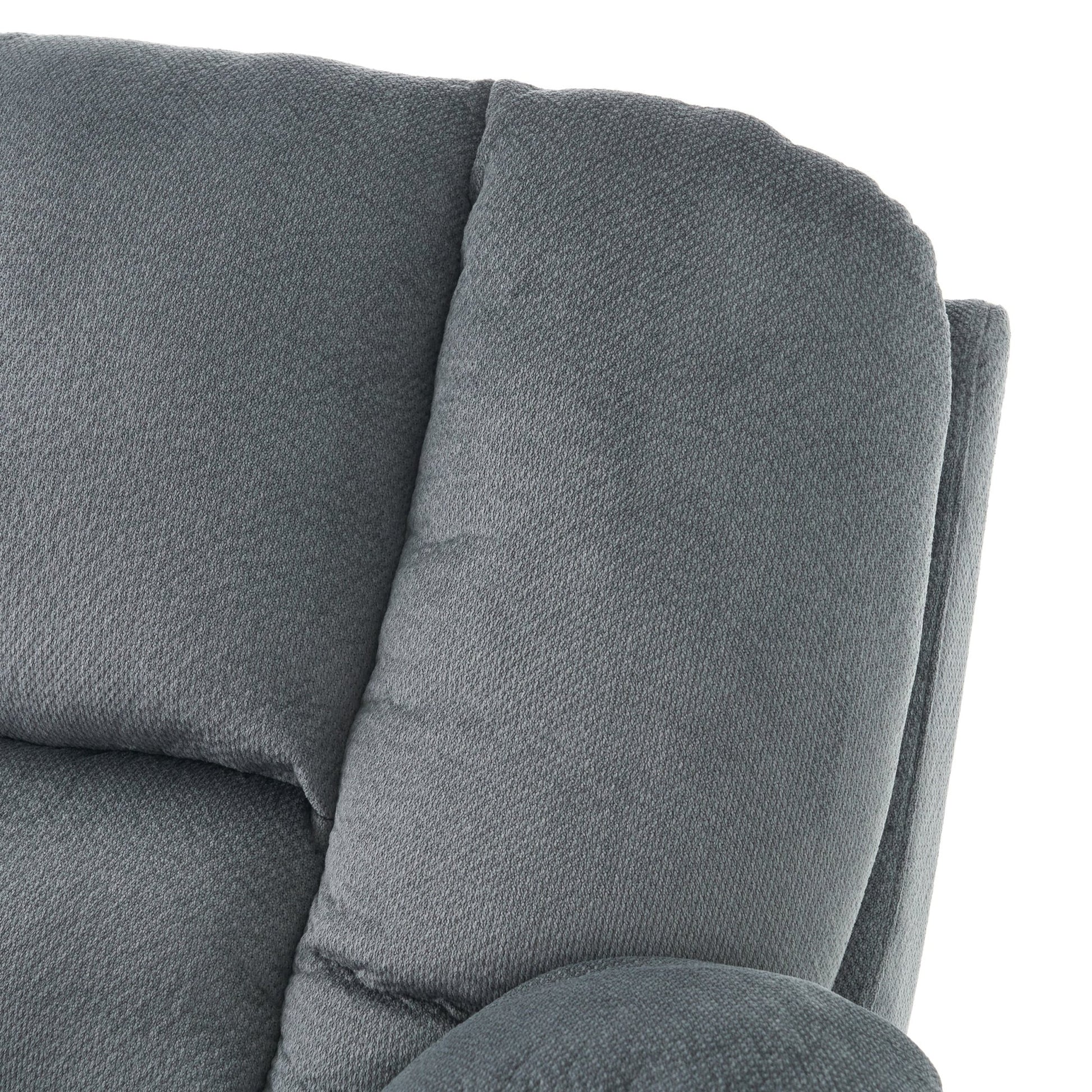 Fervor Luxurious Manual Recliner Chair with Skin - Friendly Fabric and Dual Cup Holders, Silver - 1st Choice Furniture Direct