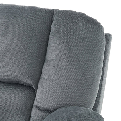 Fervor Luxurious Manual Recliner Chair with Skin - Friendly Fabric and Dual Cup Holders, Silver - 1st Choice Furniture Direct
