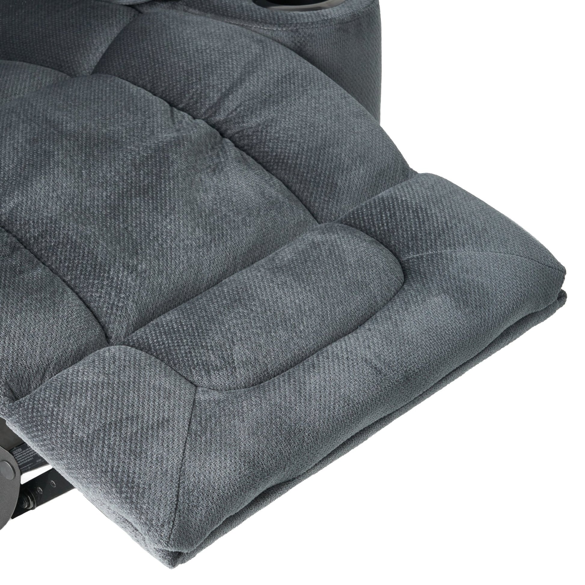 Fervor Luxurious Manual Recliner Chair with Skin - Friendly Fabric and Dual Cup Holders, Silver - 1st Choice Furniture Direct