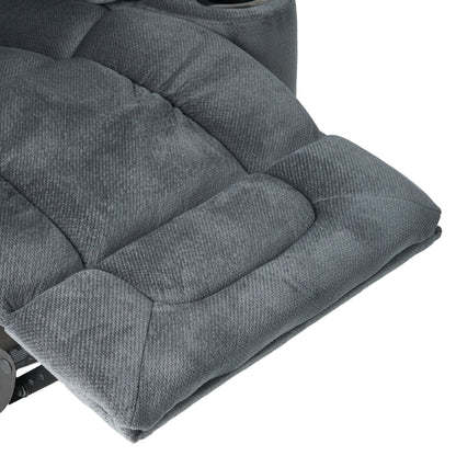 Fervor Luxurious Manual Recliner Chair with Skin - Friendly Fabric and Dual Cup Holders, Silver - 1st Choice Furniture Direct