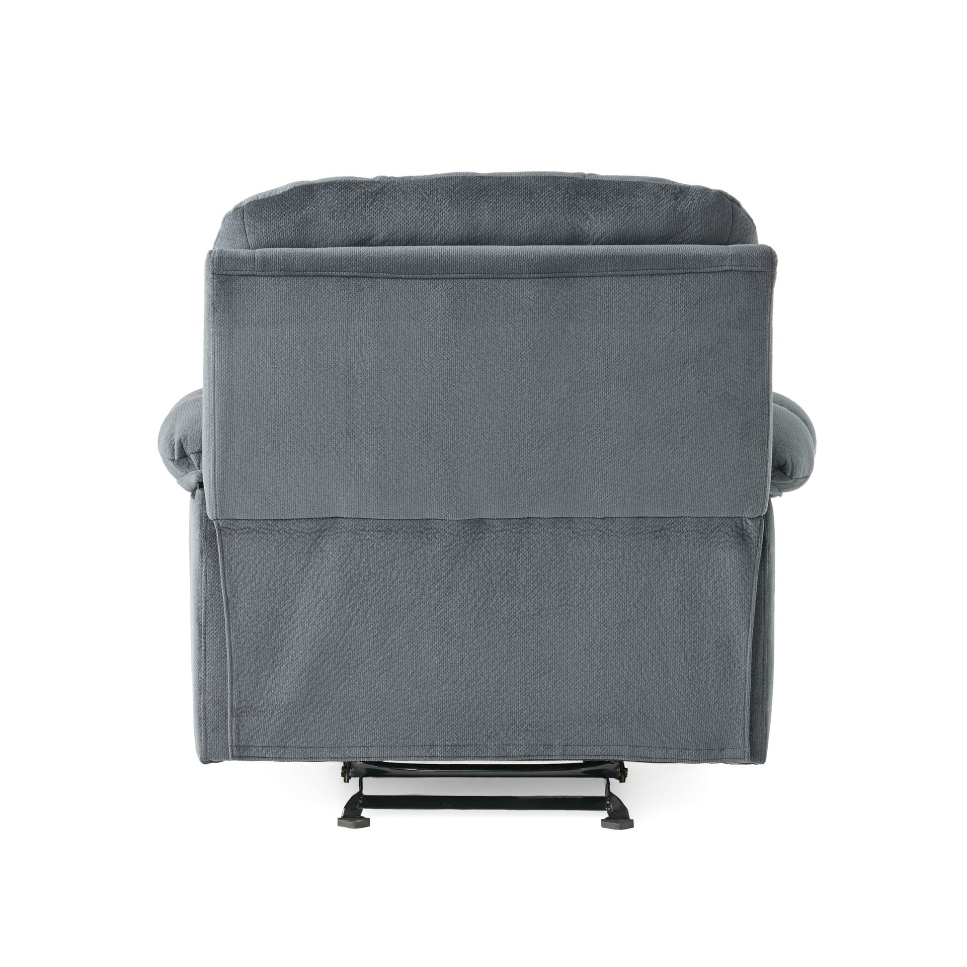 Fervor Luxurious Manual Recliner Chair with Skin - Friendly Fabric and Dual Cup Holders, Silver - 1st Choice Furniture Direct