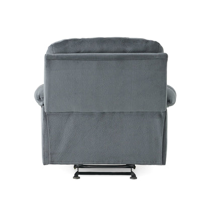 Fervor Luxurious Manual Recliner Chair with Skin - Friendly Fabric and Dual Cup Holders, Silver - 1st Choice Furniture Direct