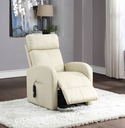 Ricardo Beige Synthetic Leather Power Motion Recliner W/Lift