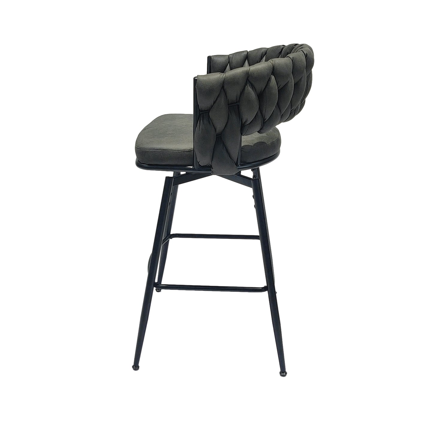 1st Choice Technical Leather Woven Upholstered Bar Stool - Set of 2