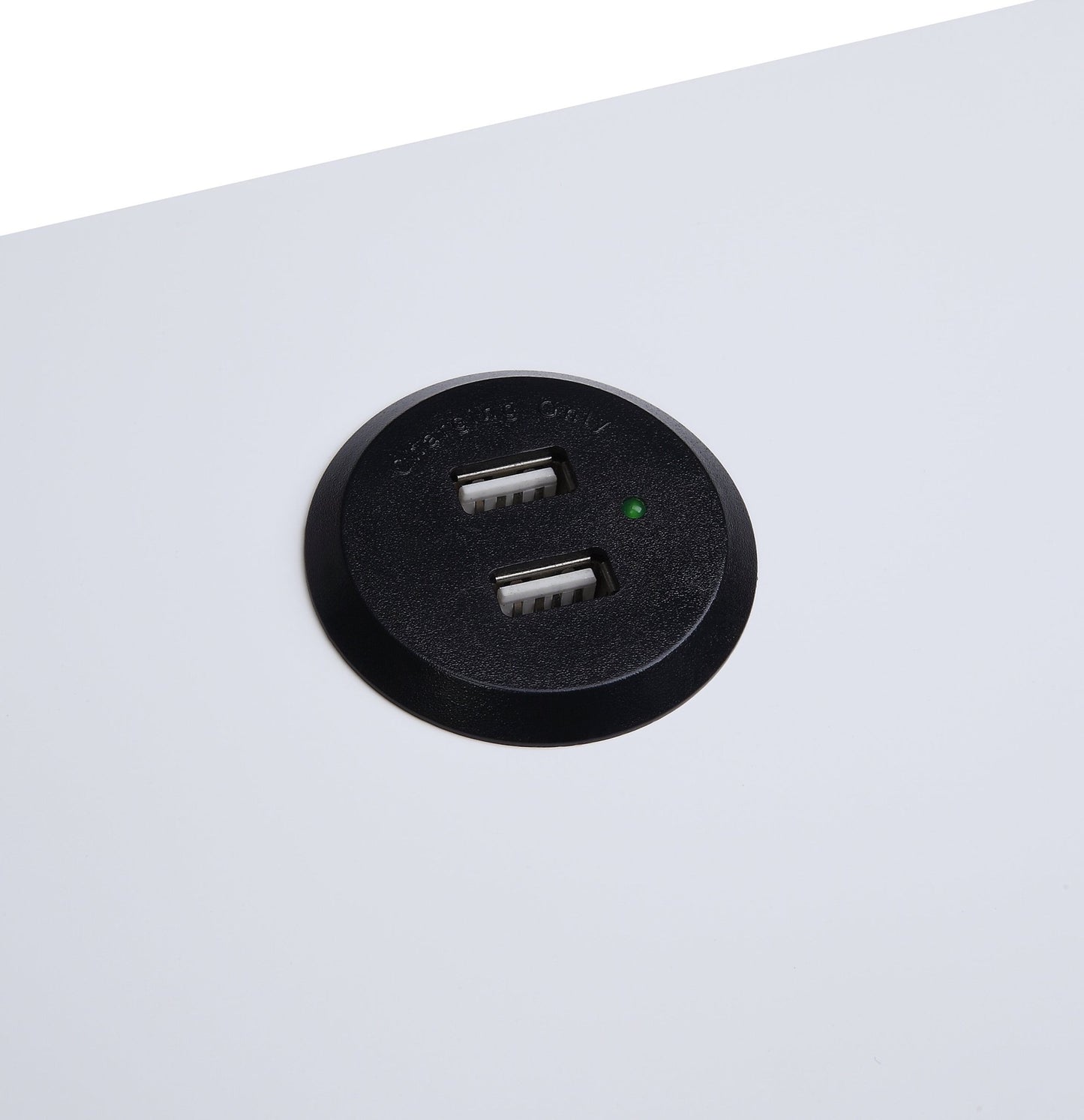Fierce White and Black Accent Table with Built-in USB Port - 1st Choice Furniture Direct
