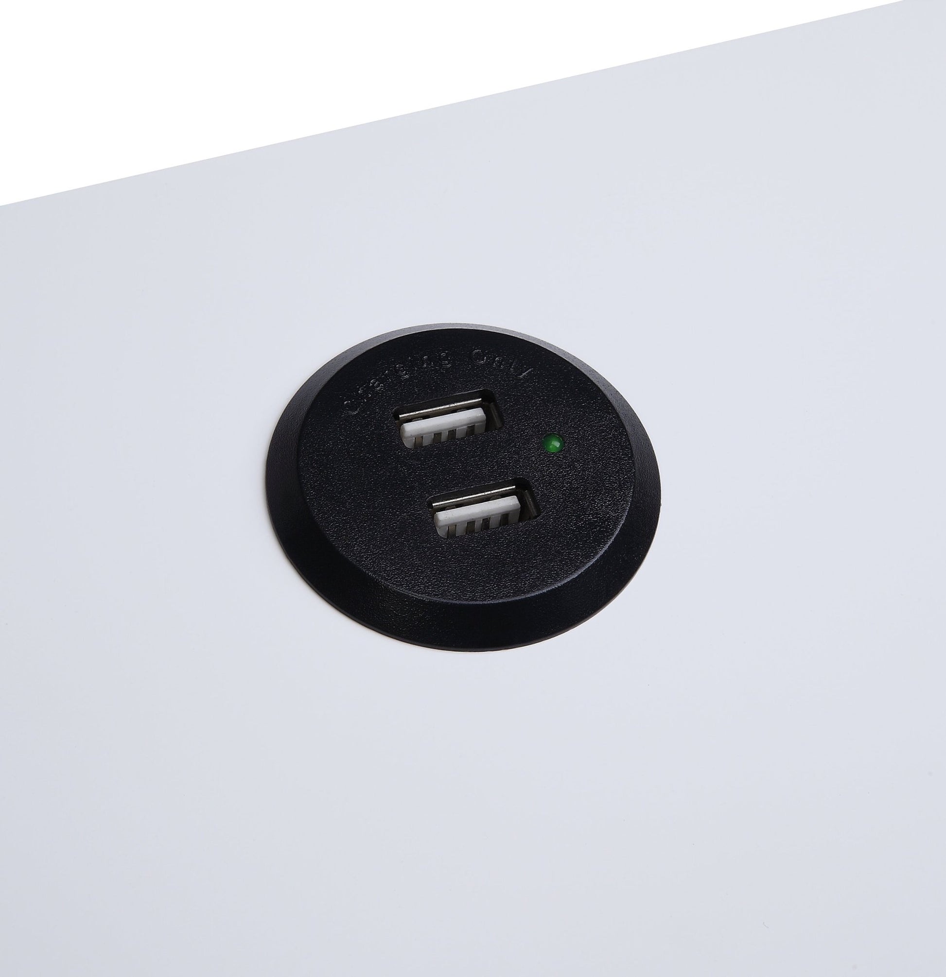 Fierce White and Black Accent Table with Built-in USB Port - 1st Choice Furniture Direct