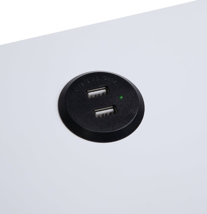 Fierce White and Black Accent Table with Built-in USB Port - 1st Choice Furniture Direct