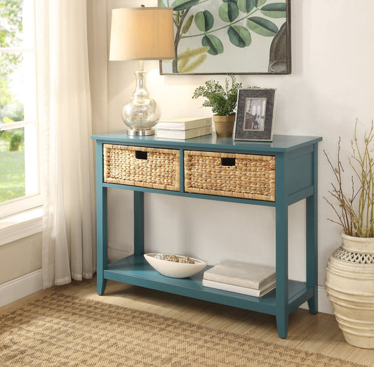 Flavius Teal Finish Console Table - 1st Choice Furniture Direct