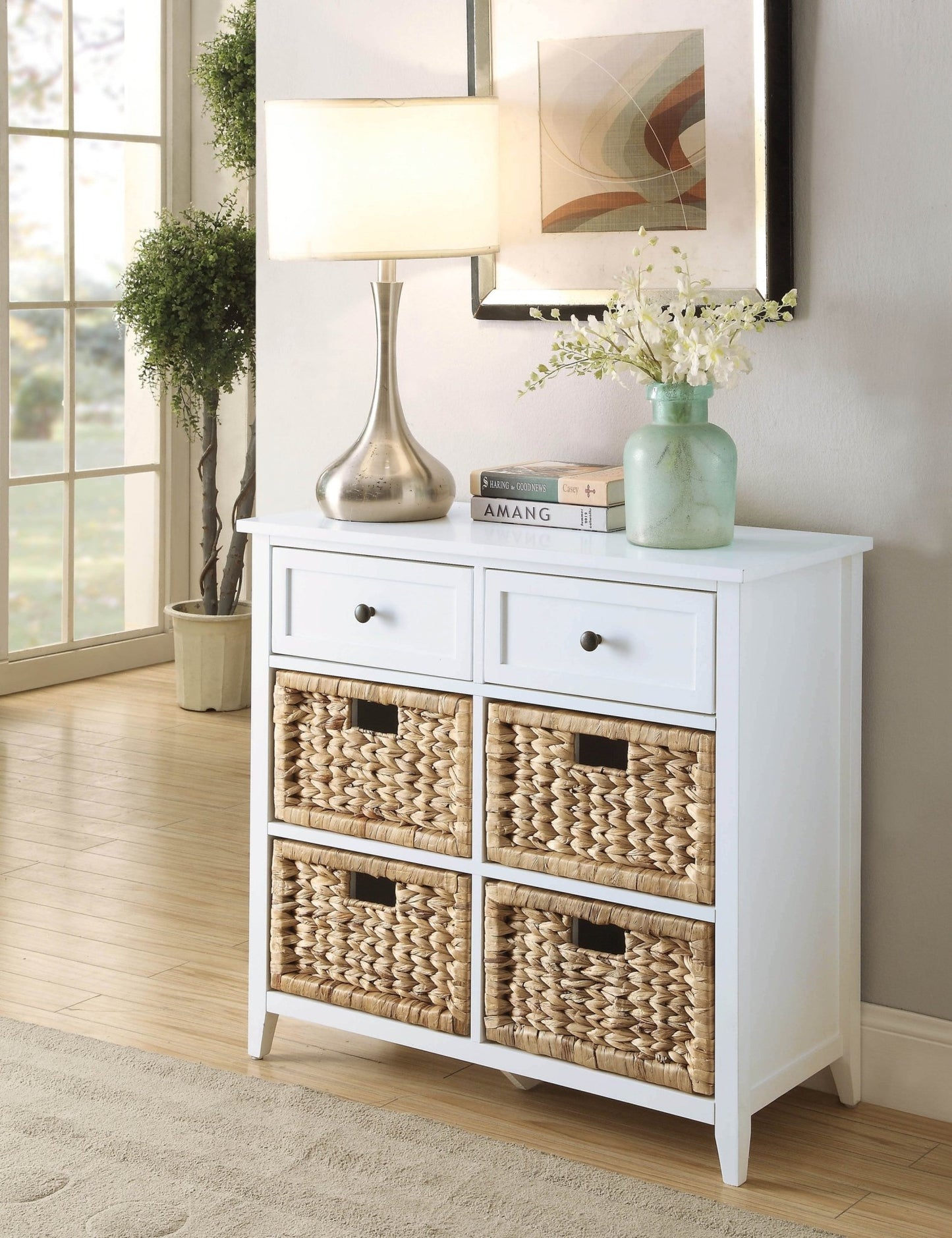 Flavius White Finish Console Cabinet - 1st Choice Furniture Direct