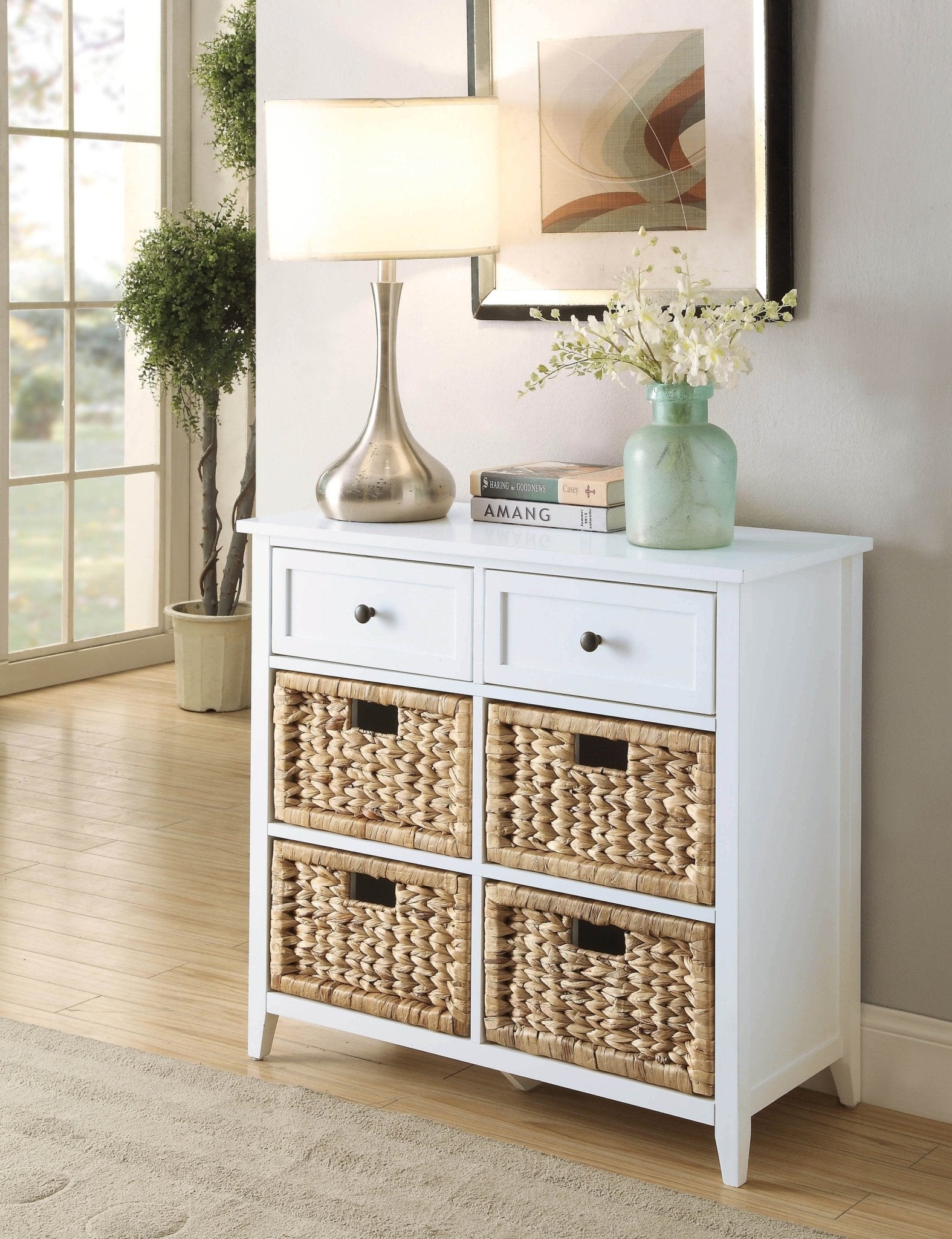 Flavius White Finish Console Cabinet - 1st Choice Furniture Direct