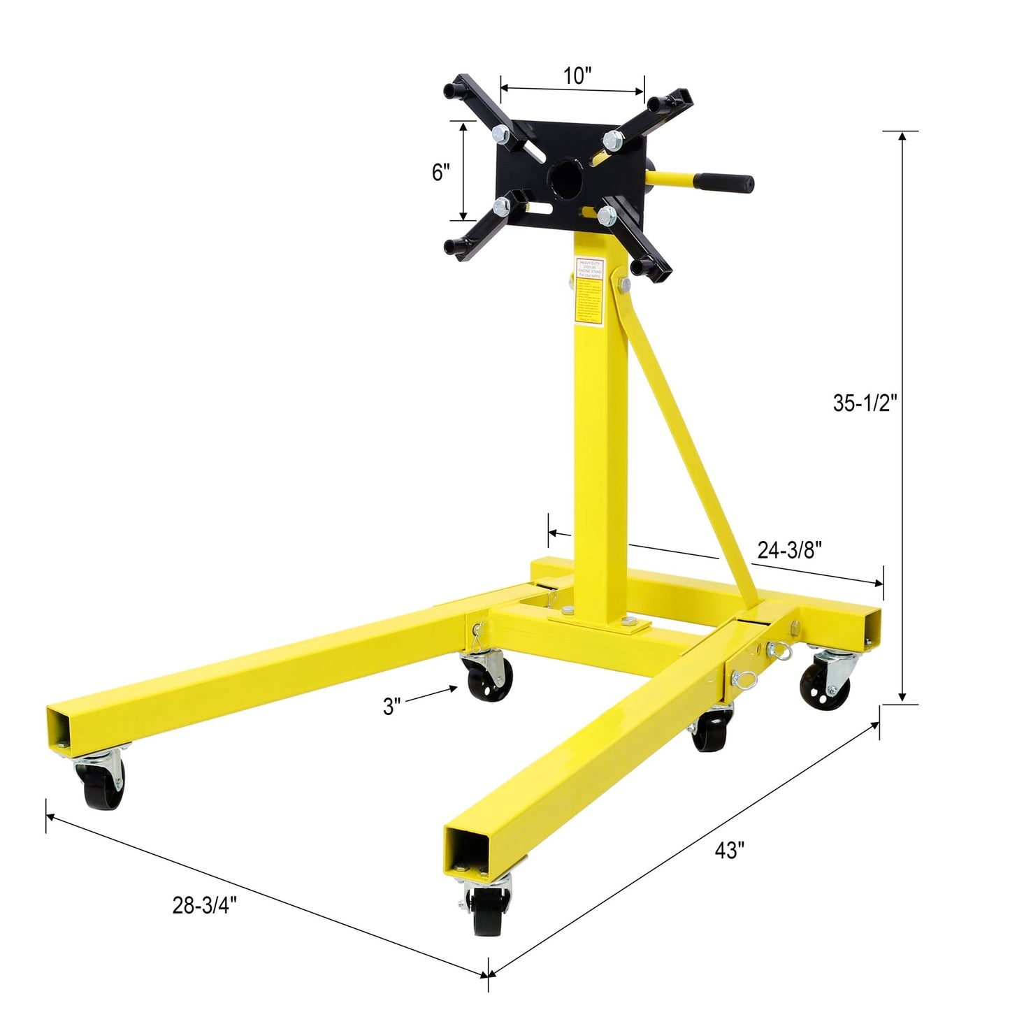 Folding Engine Stand 2000 LBS Capacity Motor Hoist 360 Degree Adjustable Mounting Head Dolly Mover Auto Repair Rebuild Jack - 1st Choice Furniture Direct