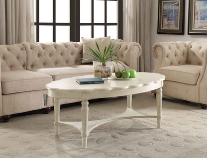 Fordon French Antique White Finish Coffee Table - 1st Choice Furniture Direct