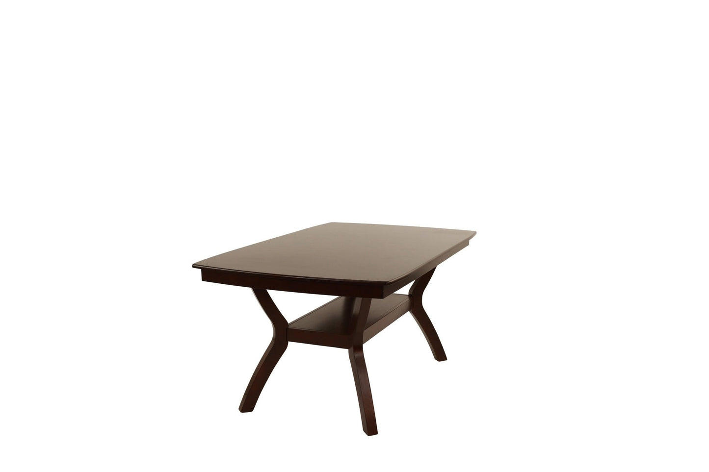 Formal Look 1pc Dining Table w Shelve Solidwood Espresso Finish Dining Room Furniture - 1st Choice Furniture Direct