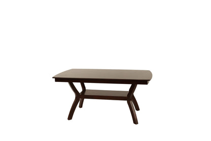 Formal Look 1pc Dining Table w Shelve Solidwood Espresso Finish Dining Room Furniture - 1st Choice Furniture Direct