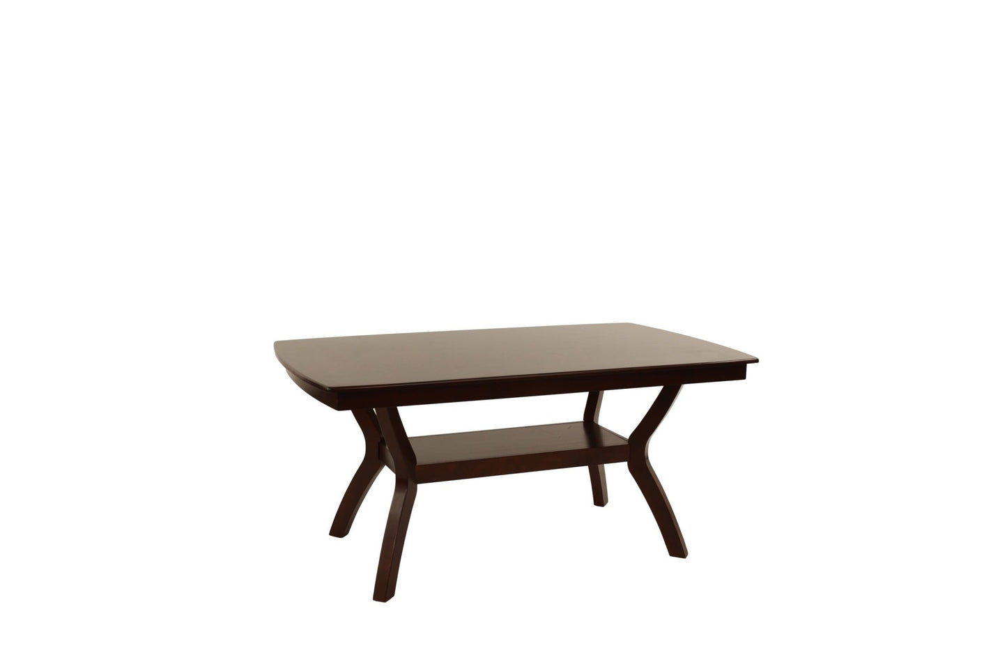 Formal Look 1pc Dining Table w Shelve Solidwood Espresso Finish Dining Room Furniture - 1st Choice Furniture Direct