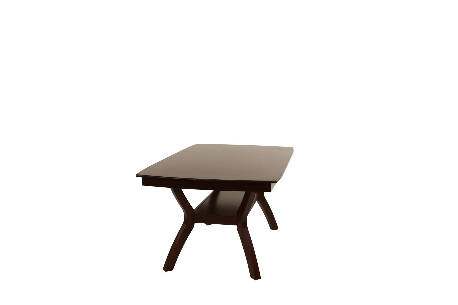 Formal Look 1pc Dining Table w Shelve Solidwood Espresso Finish Dining Room Furniture - 1st Choice Furniture Direct
