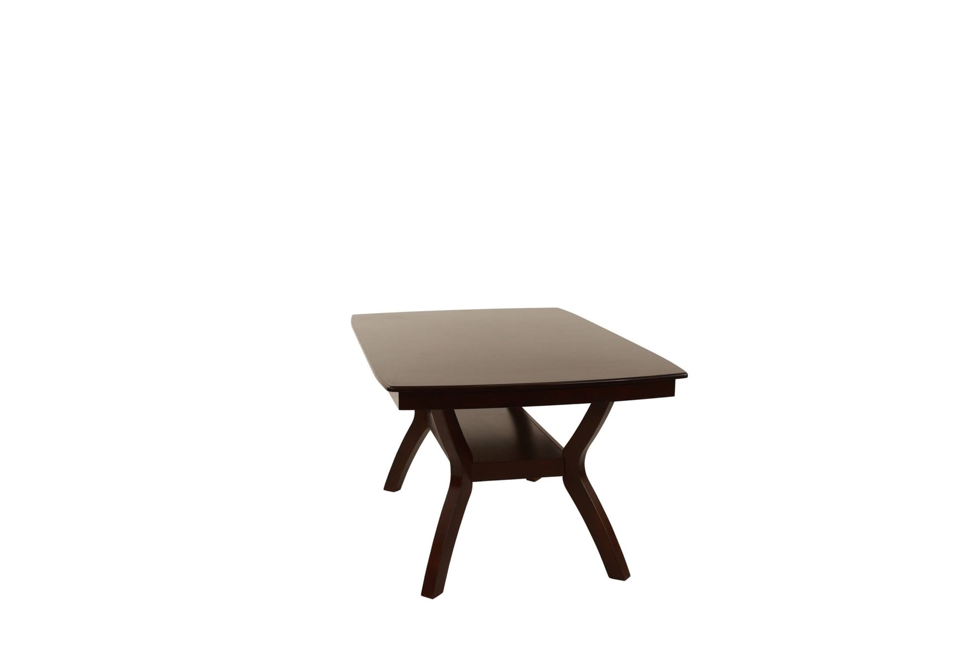 Formal Look 1pc Dining Table w Shelve Solidwood Espresso Finish Dining Room Furniture - 1st Choice Furniture Direct