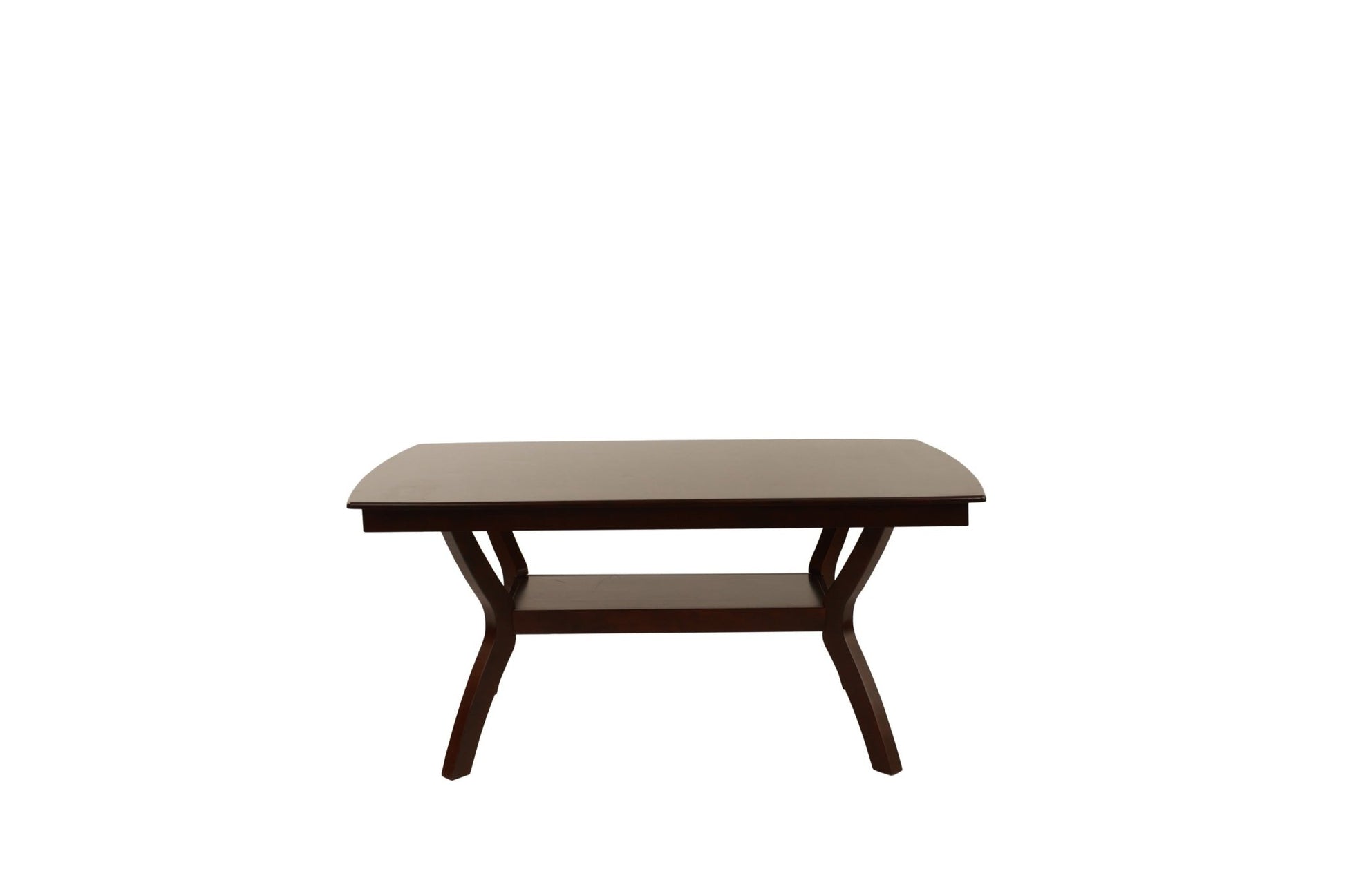 Formal Look 1pc Dining Table w Shelve Solidwood Espresso Finish Dining Room Furniture - 1st Choice Furniture Direct