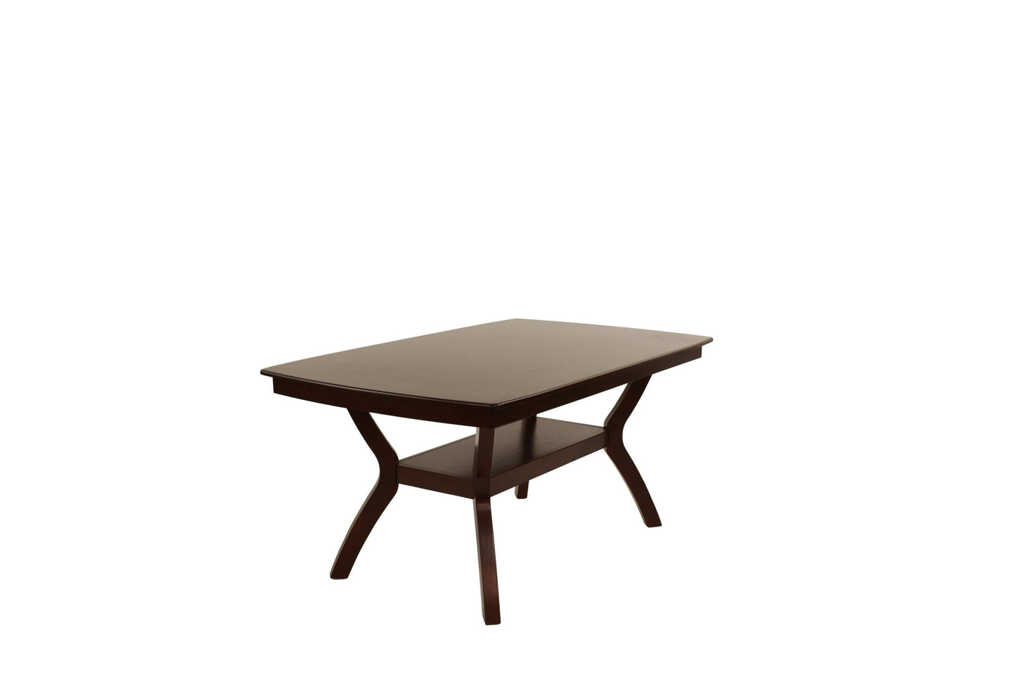 Formal Look 1pc Dining Table w Shelve Solidwood Espresso Finish Dining Room Furniture - 1st Choice Furniture Direct