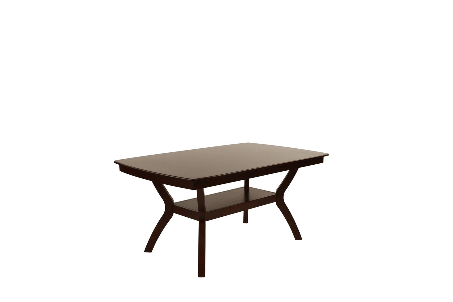 Formal Look 1pc Dining Table w Shelve Solidwood Espresso Finish Dining Room Furniture - 1st Choice Furniture Direct