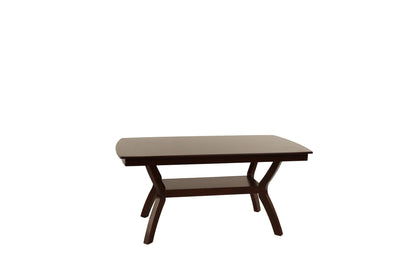 Formal Look 1pc Dining Table w Shelve Solidwood Espresso Finish Dining Room Furniture - 1st Choice Furniture Direct