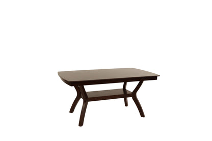 Formal Look 1pc Dining Table w Shelve Solidwood Espresso Finish Dining Room Furniture - 1st Choice Furniture Direct