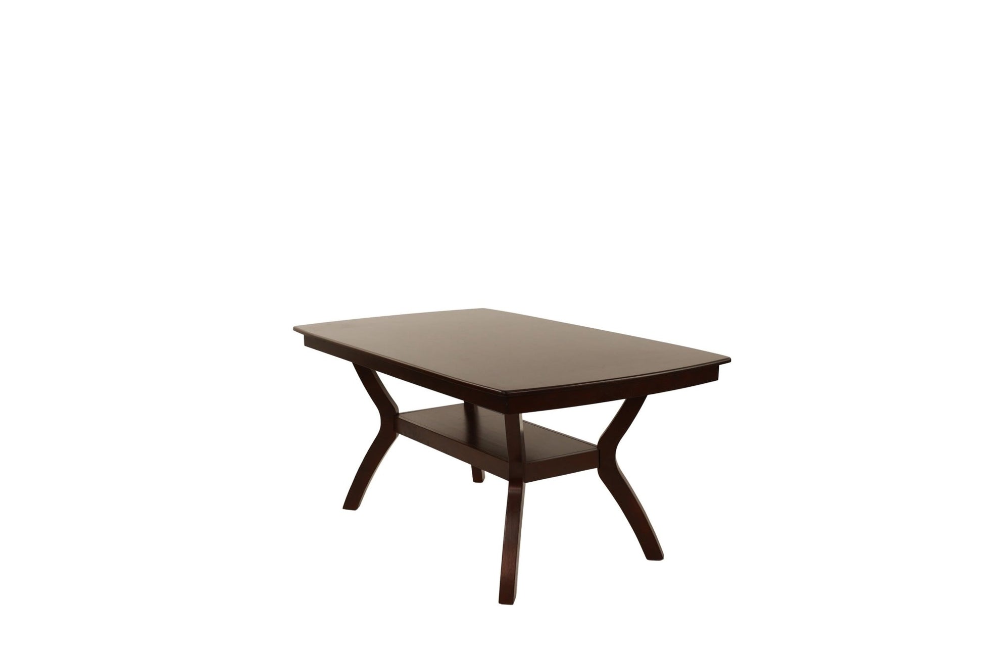 Formal Look 1pc Dining Table w Shelve Solidwood Espresso Finish Dining Room Furniture - 1st Choice Furniture Direct
