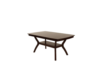 Formal Look 1pc Dining Table w Shelve Solidwood Espresso Finish Dining Room Furniture - 1st Choice Furniture Direct