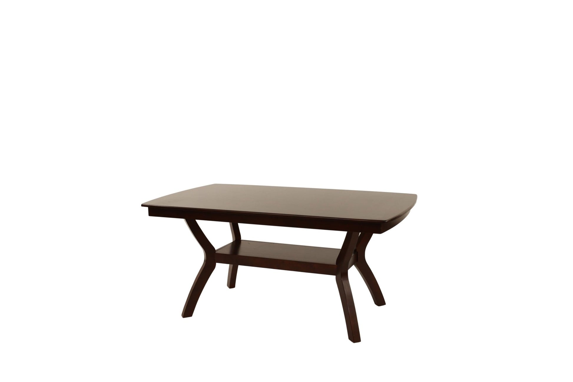 Formal Look 1pc Dining Table w Shelve Solidwood Espresso Finish Dining Room Furniture - 1st Choice Furniture Direct