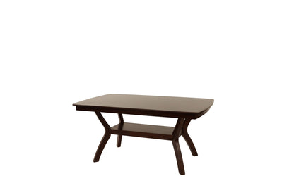 Formal Look 1pc Dining Table w Shelve Solidwood Espresso Finish Dining Room Furniture - 1st Choice Furniture Direct