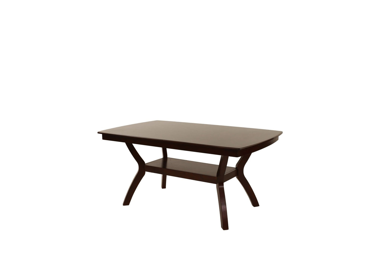 Formal Look 1pc Dining Table w Shelve Solidwood Espresso Finish Dining Room Furniture - 1st Choice Furniture Direct