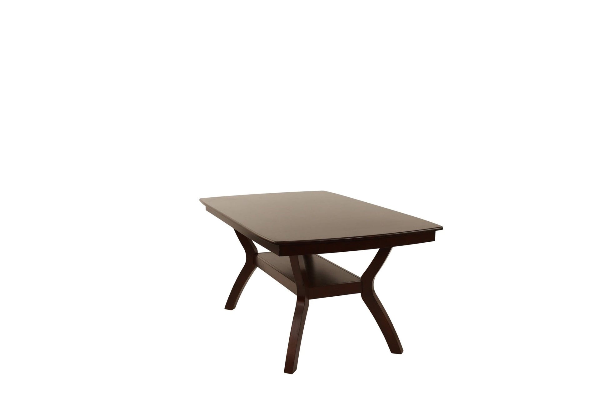 Formal Look 1pc Dining Table w Shelve Solidwood Espresso Finish Dining Room Furniture - 1st Choice Furniture Direct