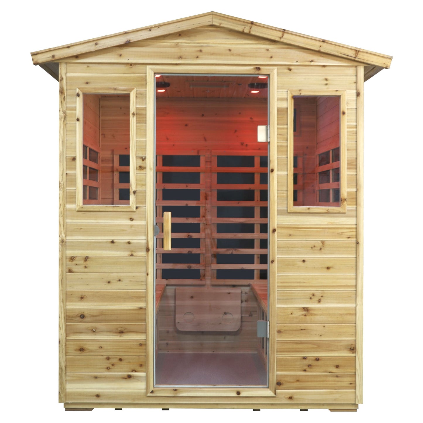Four person Far - infrared Old fir outdoor sauna room - 1st Choice Furniture Direct