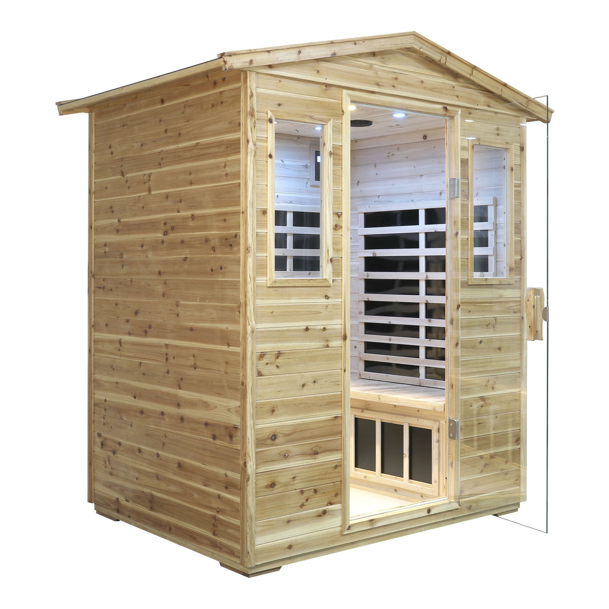 Four person Far - infrared Old fir outdoor sauna room - 1st Choice Furniture Direct