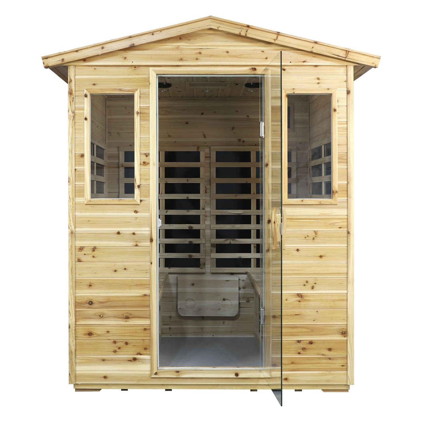 Four person Far - infrared Old fir outdoor sauna room - 1st Choice Furniture Direct