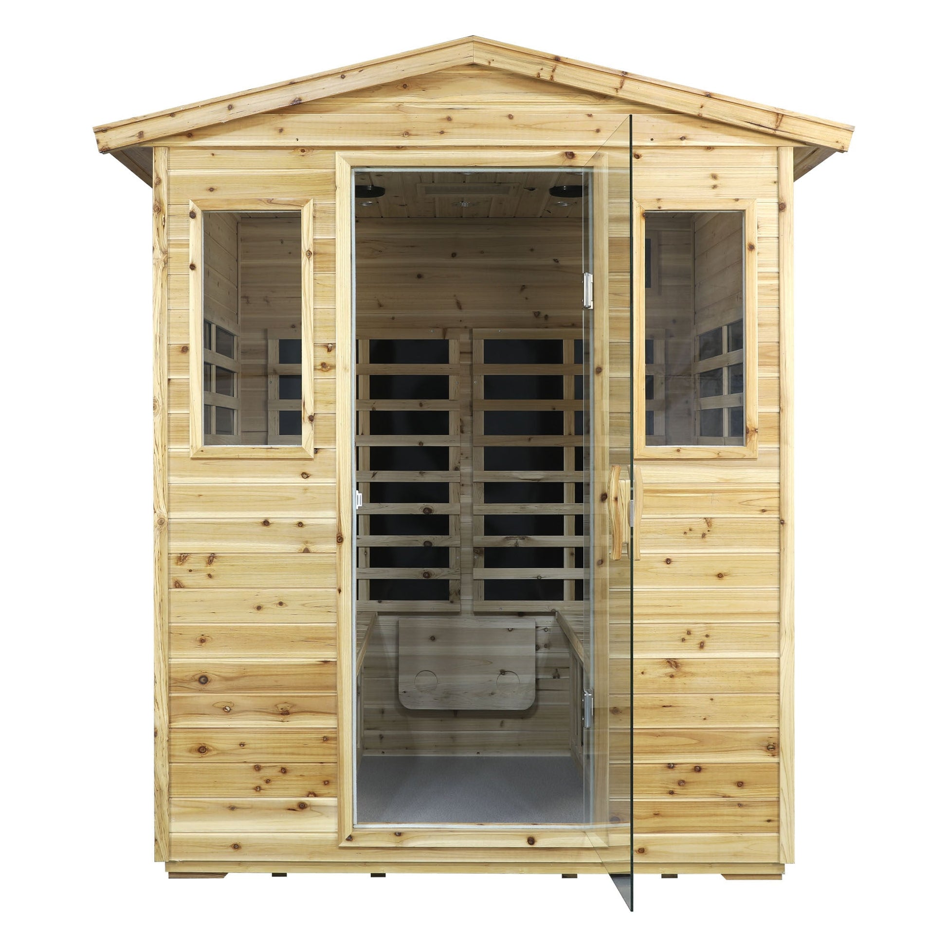 Four person Far - infrared Old fir outdoor sauna room - 1st Choice Furniture Direct
