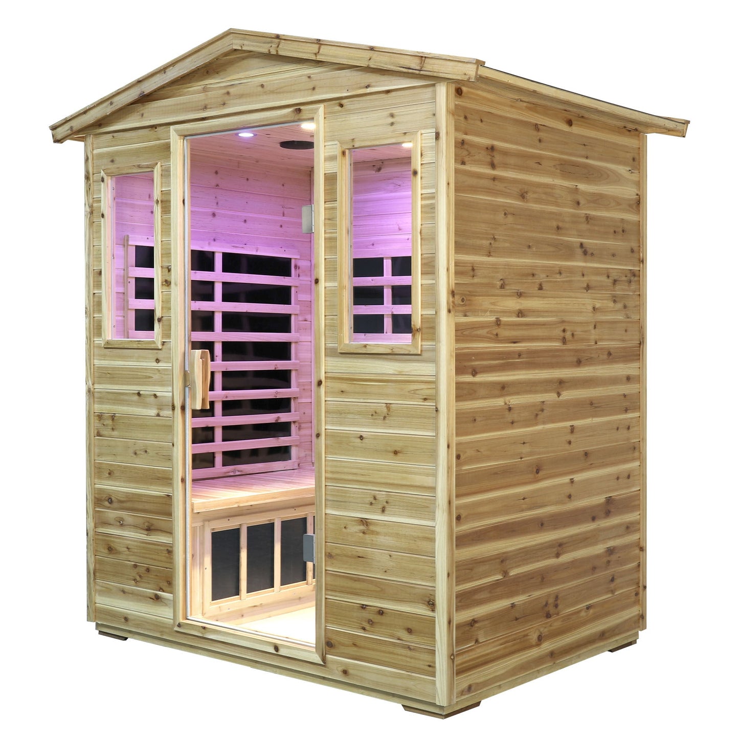 Four person Far - infrared Old fir outdoor sauna room - 1st Choice Furniture Direct