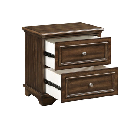 Franklin Brushed Walnut Finish 4PC Pack Queen Bed Set - 1st Choice Furniture Direct