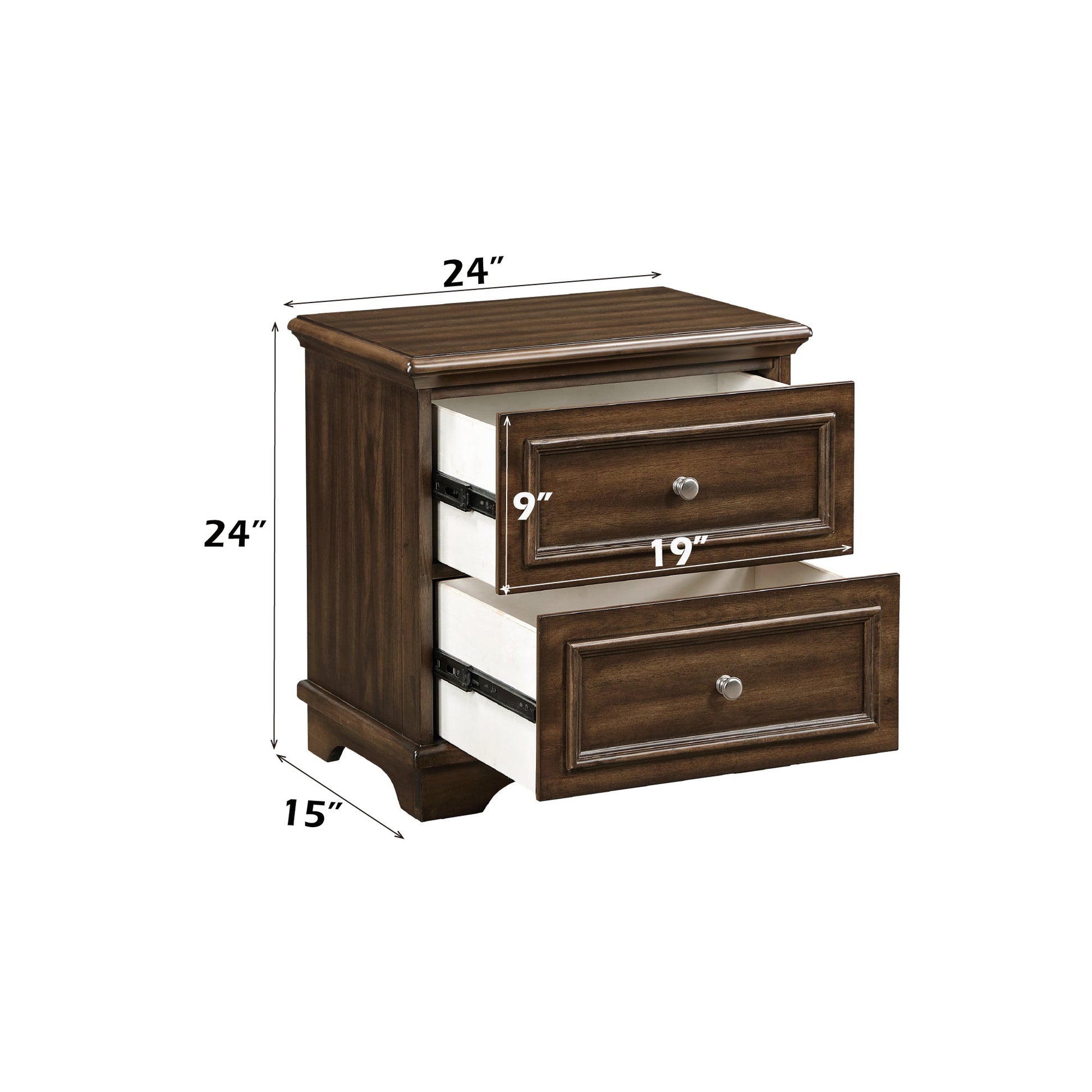 Franklin Brushed Walnut Finish 4PC Pack Queen Bed Set - 1st Choice Furniture Direct