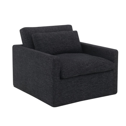 Frederick Dark Gray Fabric Swivel Chair w/Pillow - 1st Choice Furniture Direct
