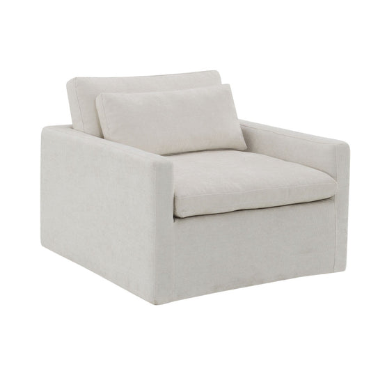 Frederick Ivory Fabric Swivel Chair w/Pillow - 1st Choice Furniture Direct