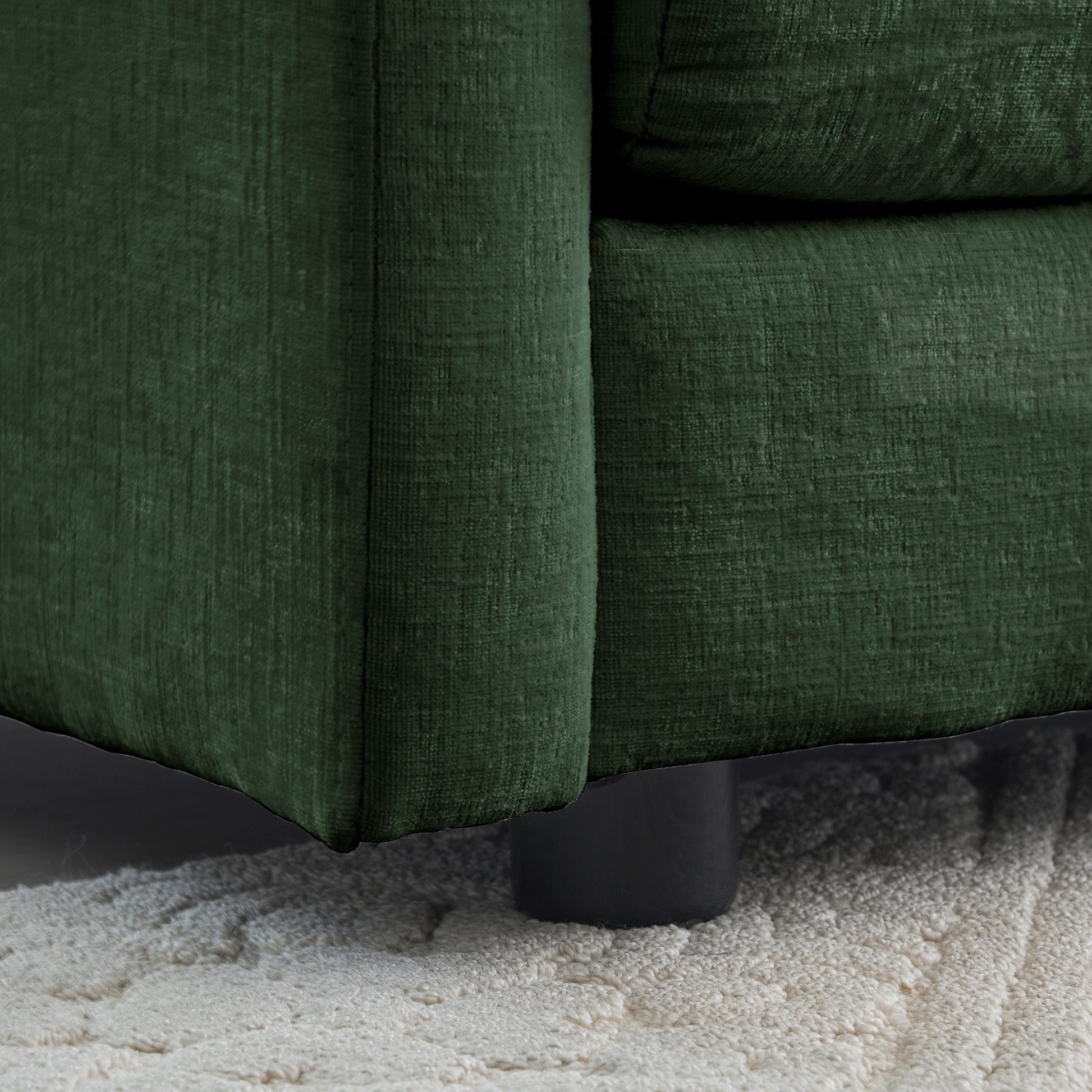 Free Combination Comfy Upholstery Modular Oversized L Shaped Sectional Sofa With Reversible Ottoman, Green Chenille - 1st Choice Furniture Direct